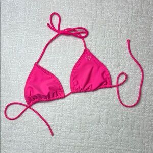 OP bubblegum pink Triangle String Bikini Top M